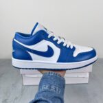 Giay-Nike-Air-Jordan-1-Low-White-Dark-Marina-Blue-Like-Auth-1